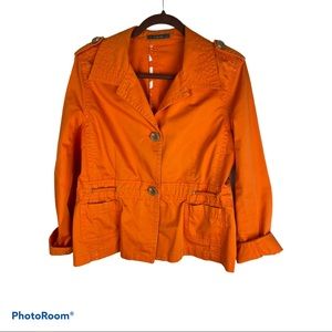 Liz Claiborne Bright Orange button collar jacket
